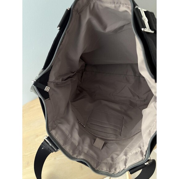Baggallini Tote Bag Womens Black Nylon Zipper Shoulder Work Travel Shopper Large - Picture 9 of 14